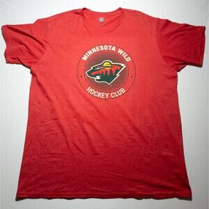 Minnesota Wild T-Shirt Mens 2XL XXL Red Hockey Club Logo NHL Graphic Tee
